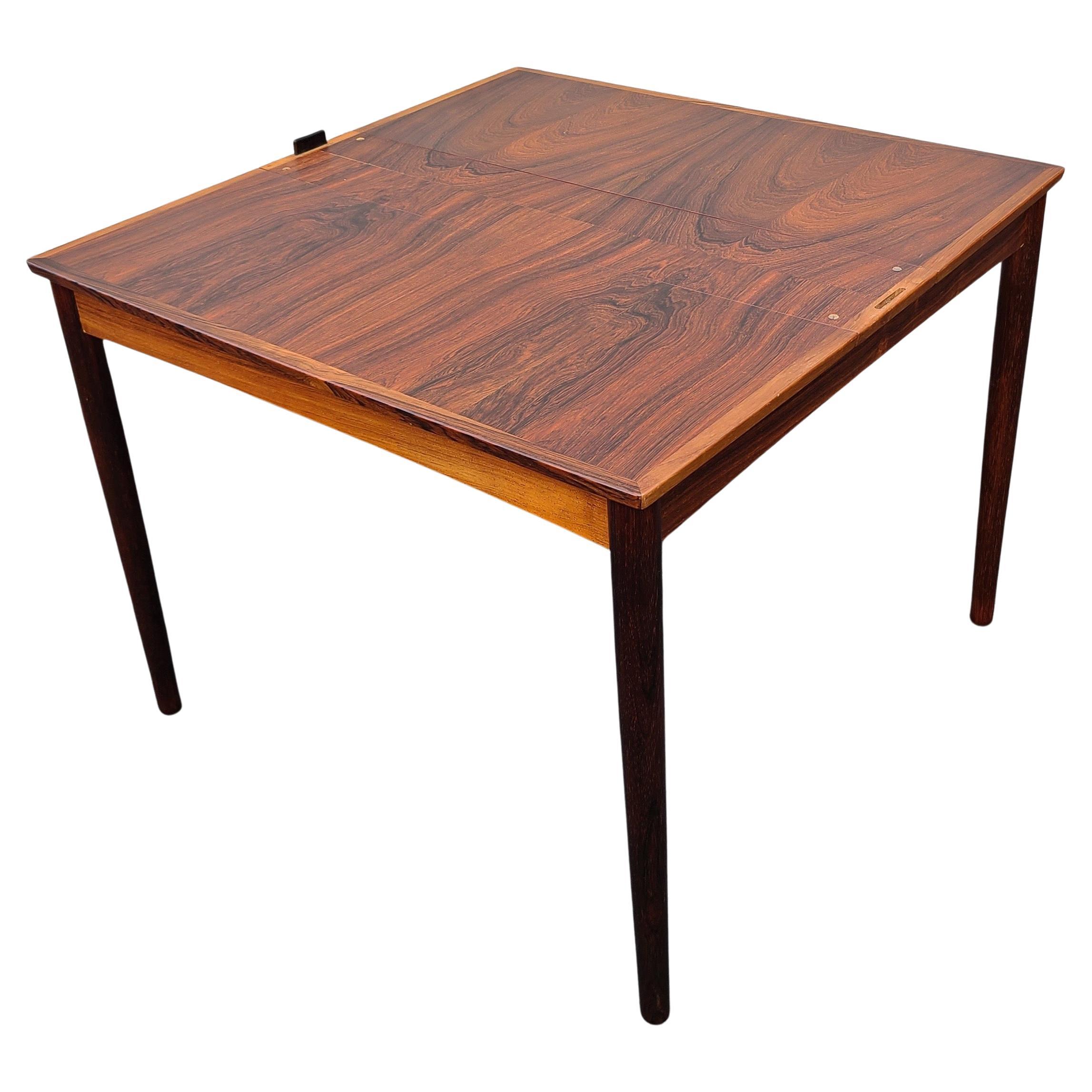 Danish Rosewood Leather Dining Table Carlo Jensen for Poul Hundevad 5