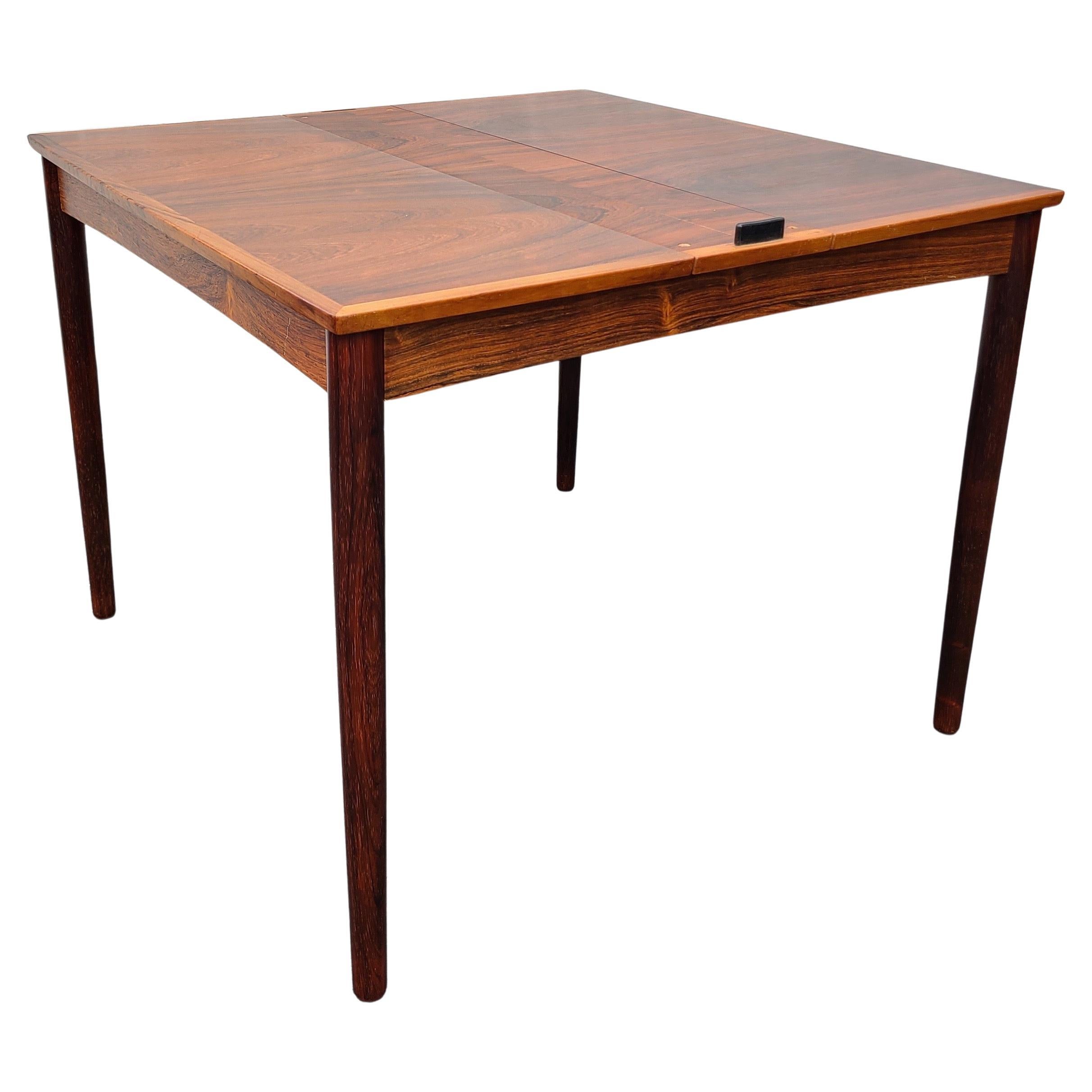 Danish Rosewood Leather Dining Table Carlo Jensen for Poul Hundevad 4