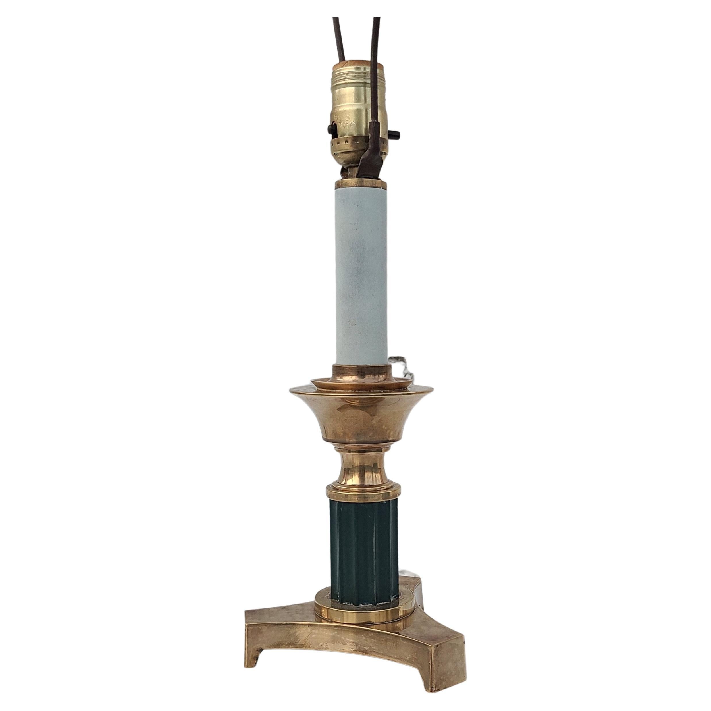 Mid-20th Century Neoclassical Brass Lamp in the Style of Chapman