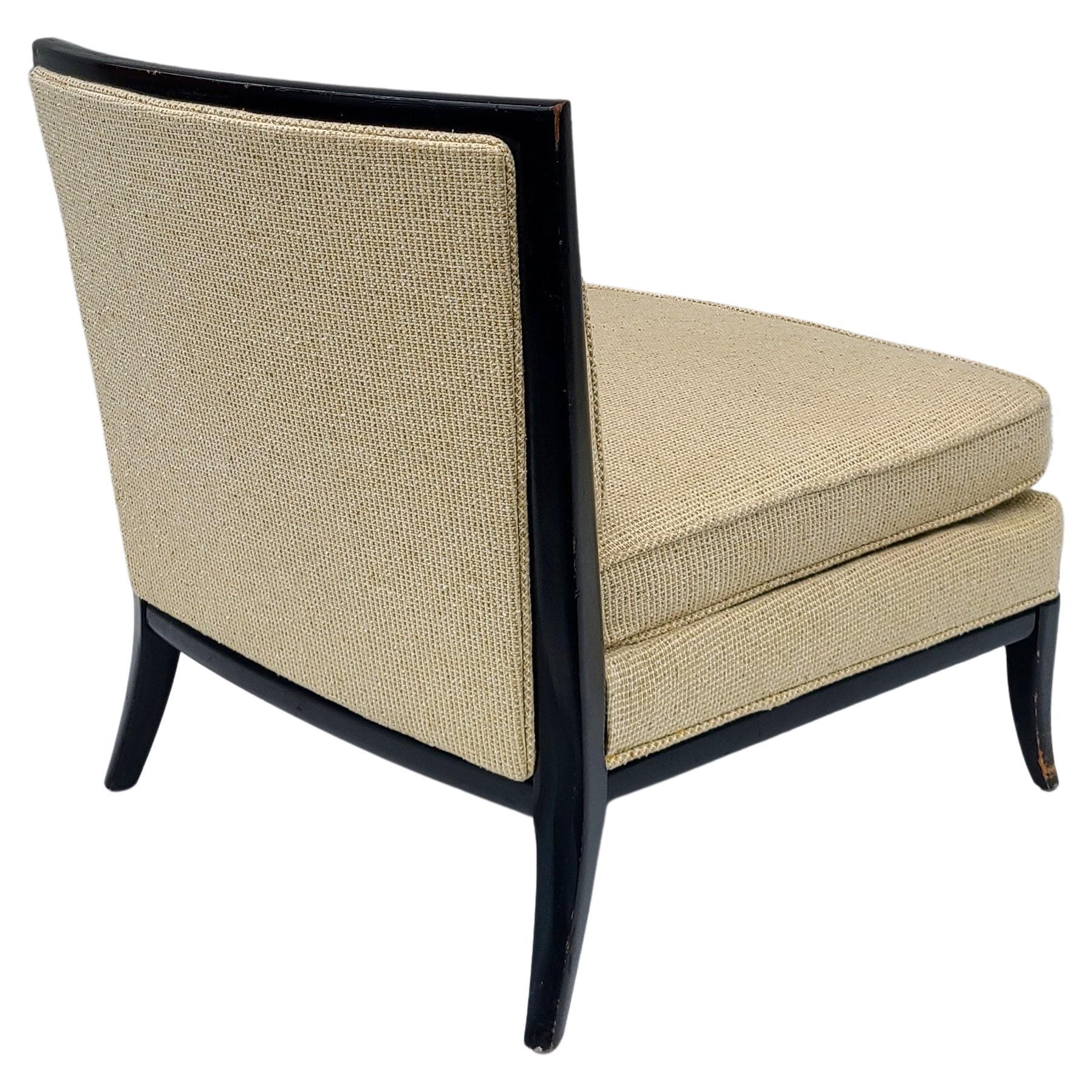 Mid Century Sabre Leg Slipper Chair in the Style of Robsjohn-Gibbings 1