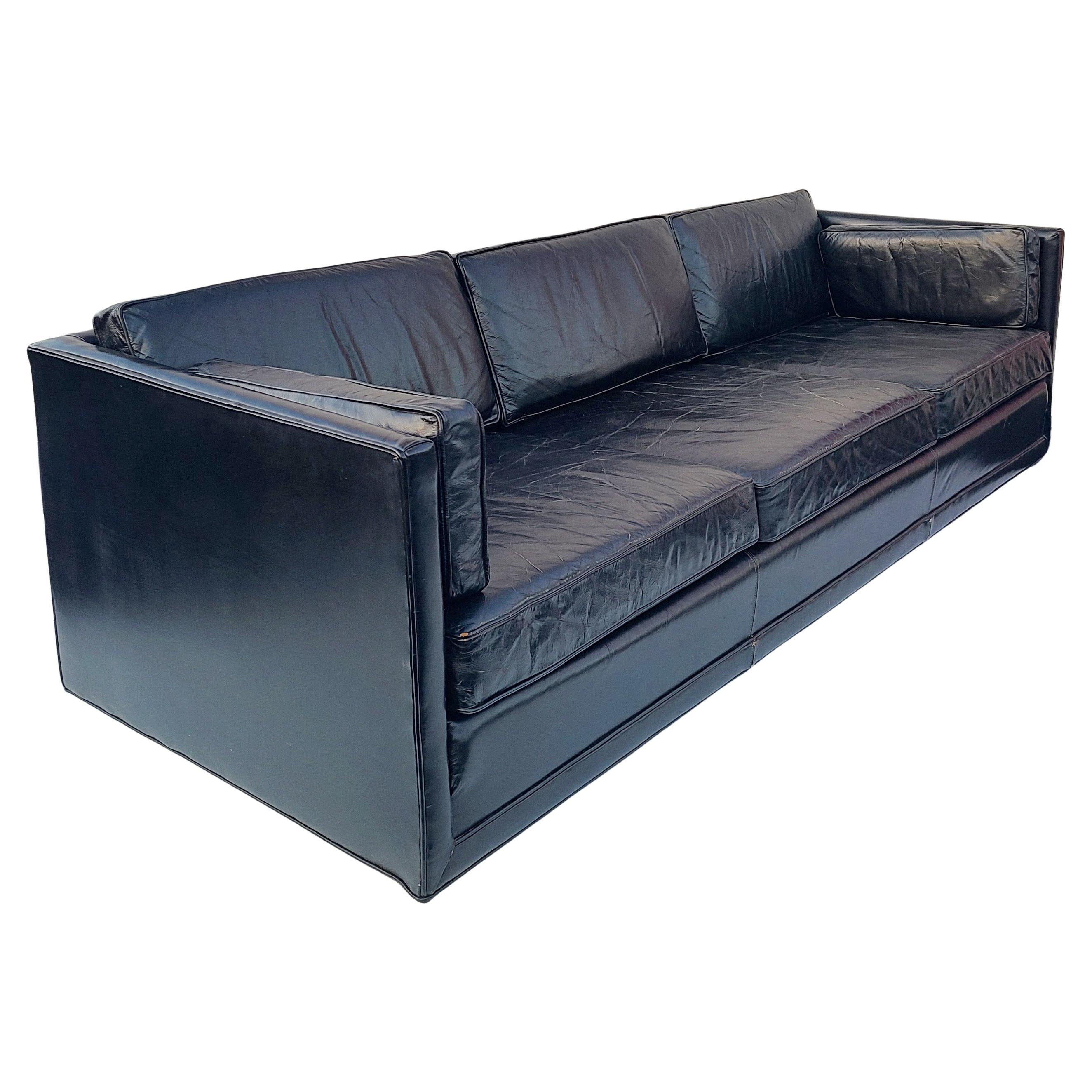 tuxedo leather sofa