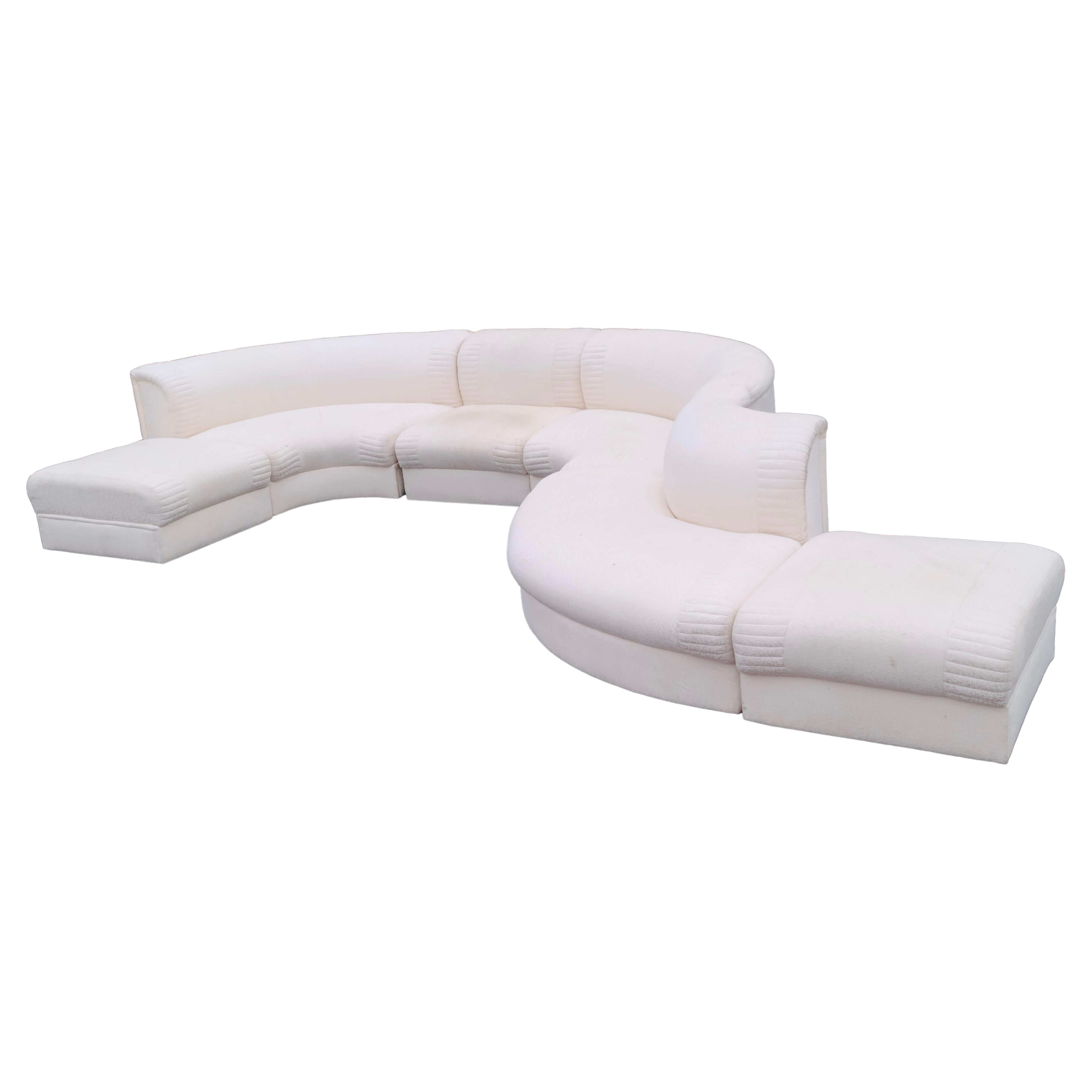 Serpentine sectional sofa by Weiman style of Kagan