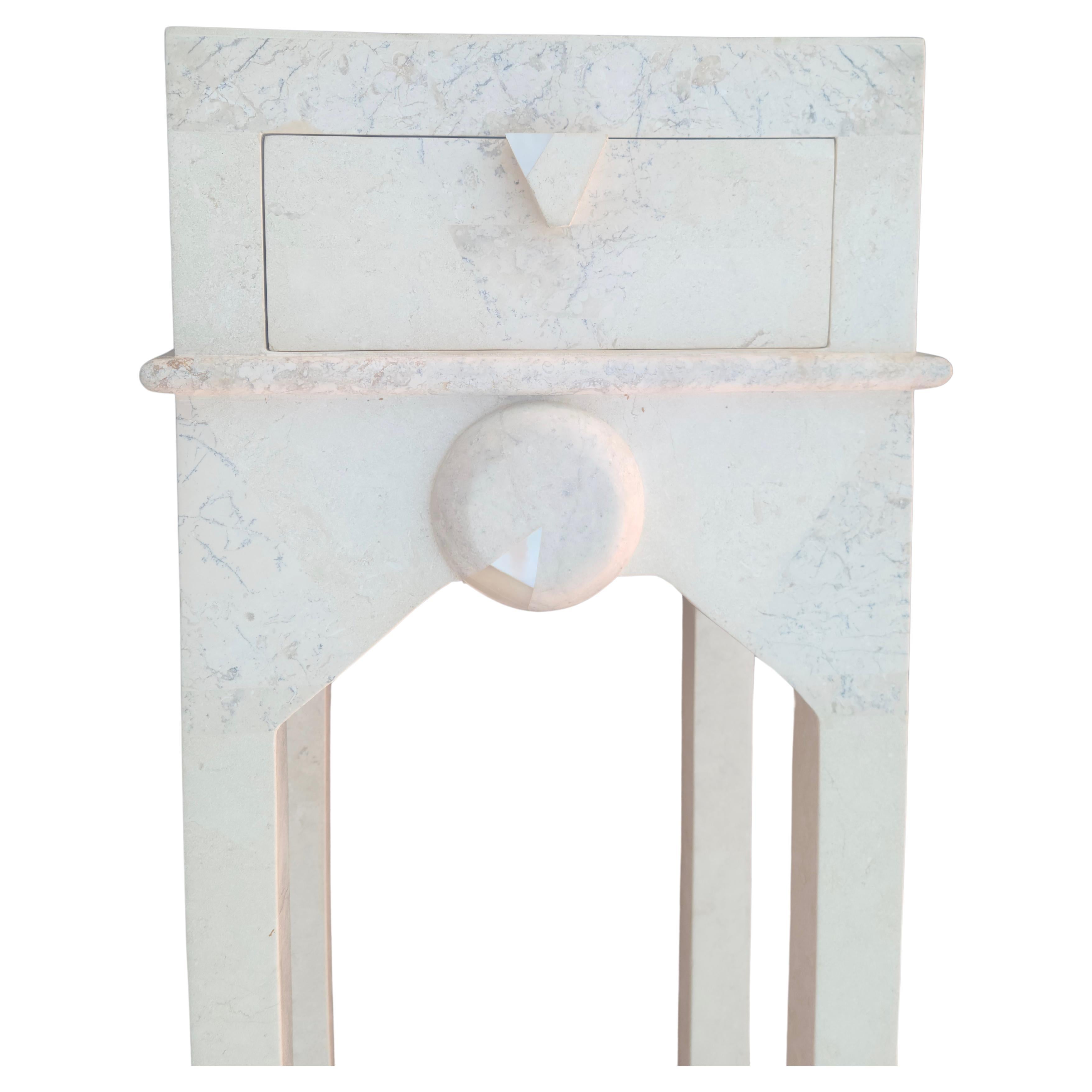 Maitland Smith Tessellated Stone Side Table For Sale