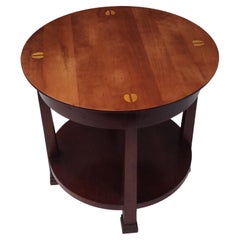 Stickley Solid Cherry Inlay Top Center Table Contemporary