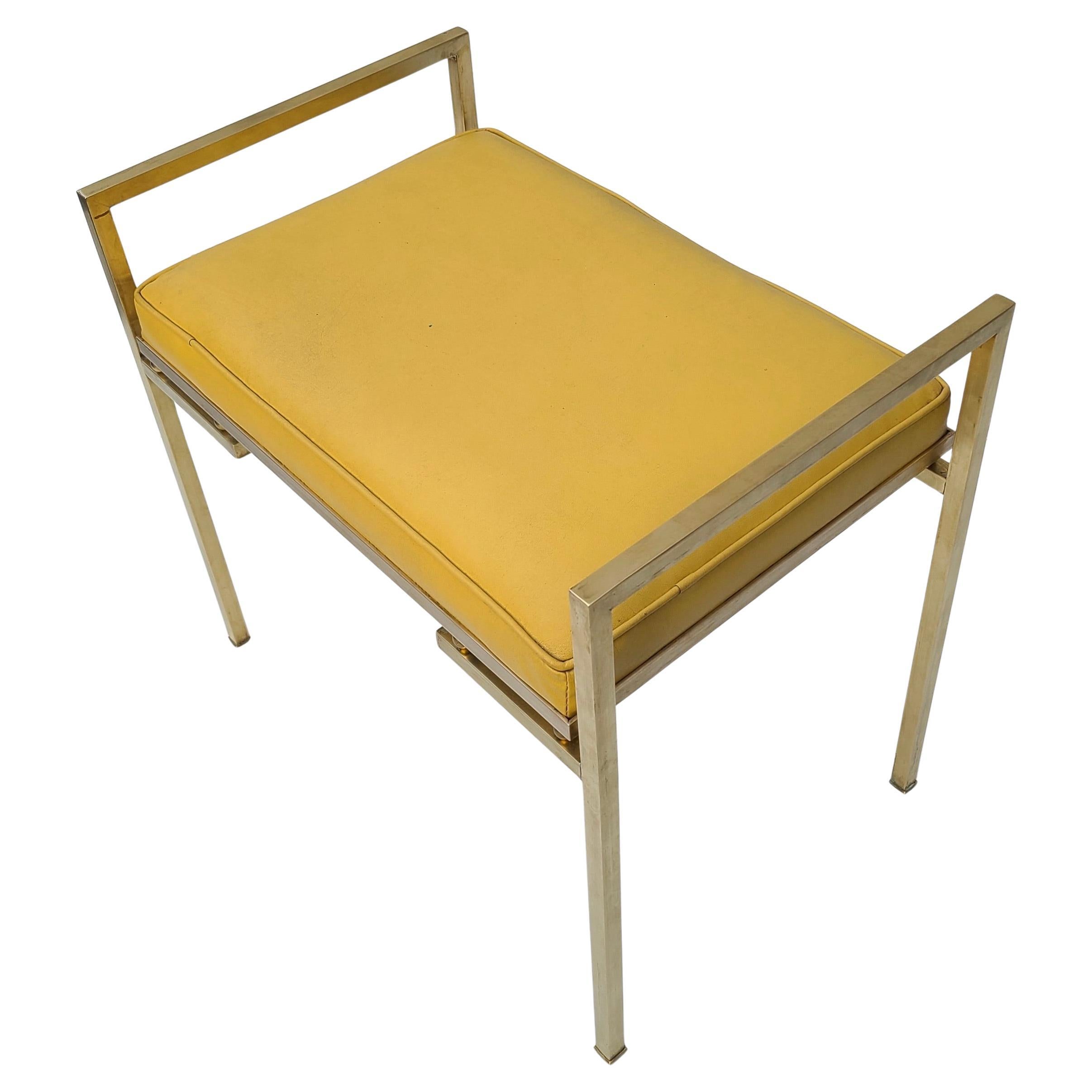 Small Brass Bench in the Style of Milo Baughman Dunbar For Sale 3
