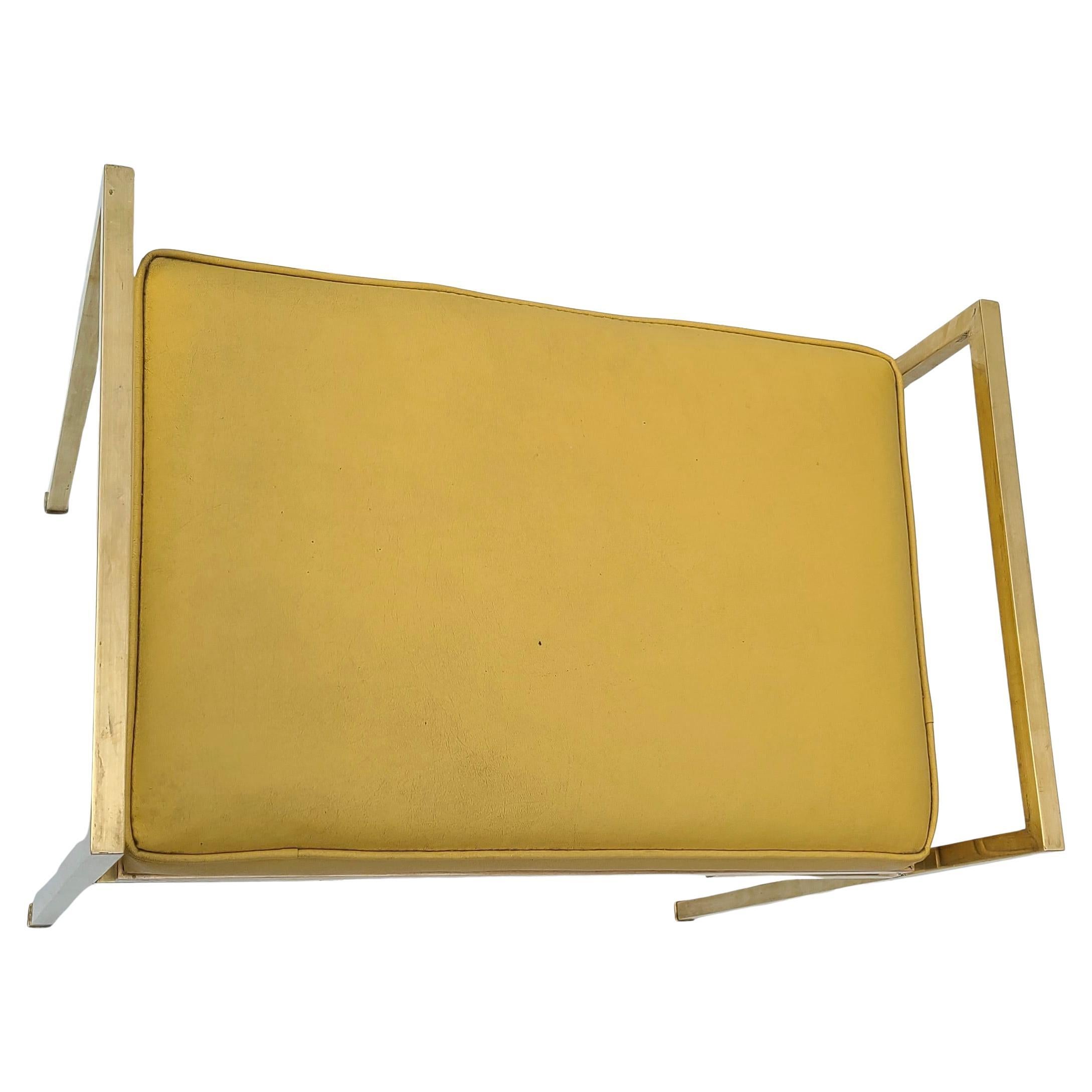 Small Brass Bench in the Style of Milo Baughman Dunbar For Sale 2