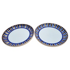 Pair Dansk Striped Plates Mid Century Modern