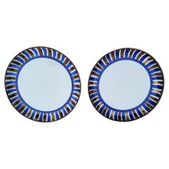 Pair Dansk Striped Plates Mid Century Modern