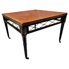 Pair Neoclassical Leather Top End Tables by Kittinger
