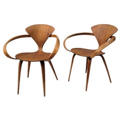 Pair Norman Cherner Pretzel Chairs Plycraft