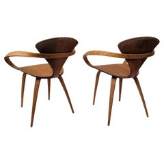 Pair Norman Cherner Pretzel Chairs Plycraft