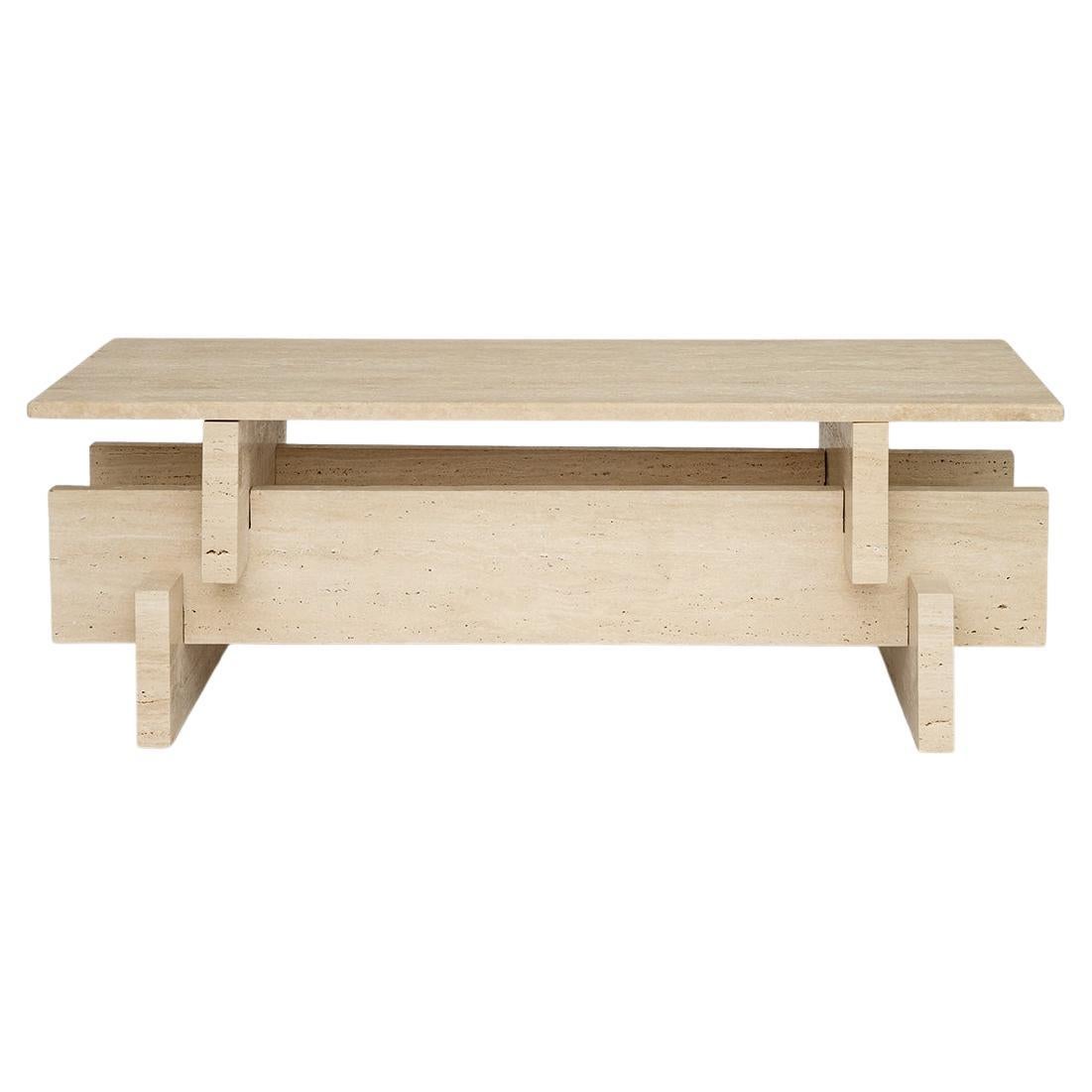 Travertine Coffee Table ‘BERLIN’ For Sale