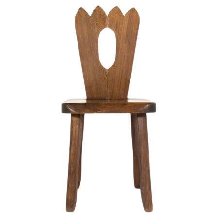 Brutalist Elm Wood Chair by Olavi Hänninen For Sale