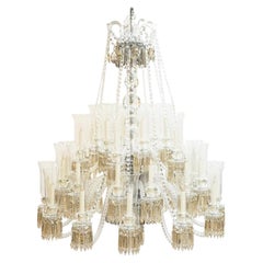 19th Meridien Crystal Chandelier of 36 lights with twisted arms