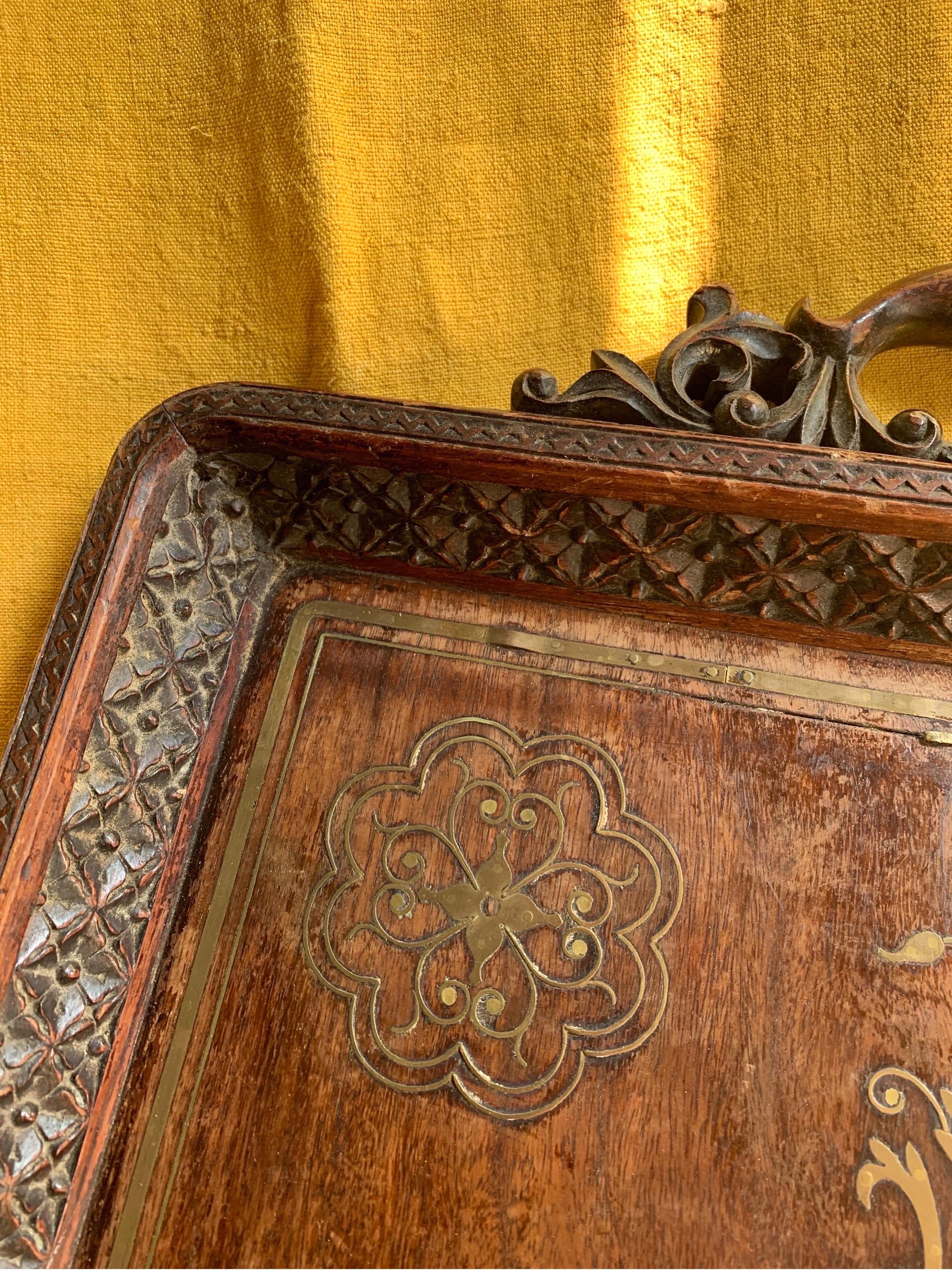 Early 20th Century Early Twentieth Century Anglo Indian Inlaid Tray For Sale