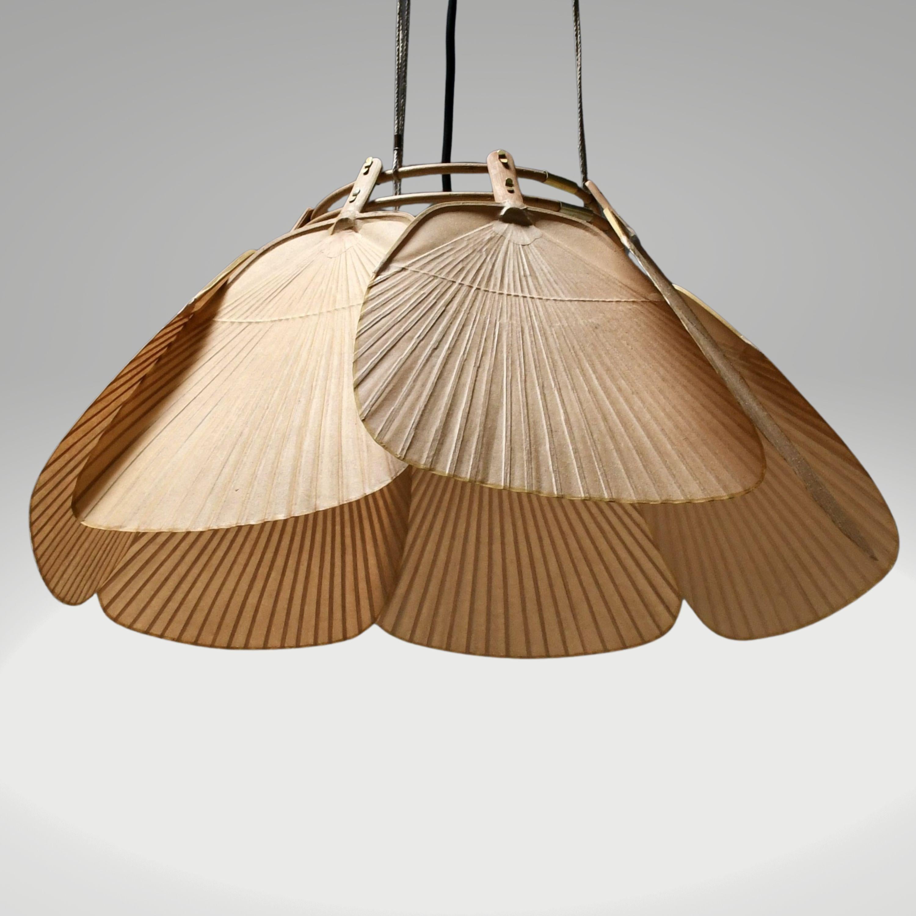 Ingo Maurer 'Uchiwa' Chandelier in Original box, Unused, Germany, 1970s For Sale 3
