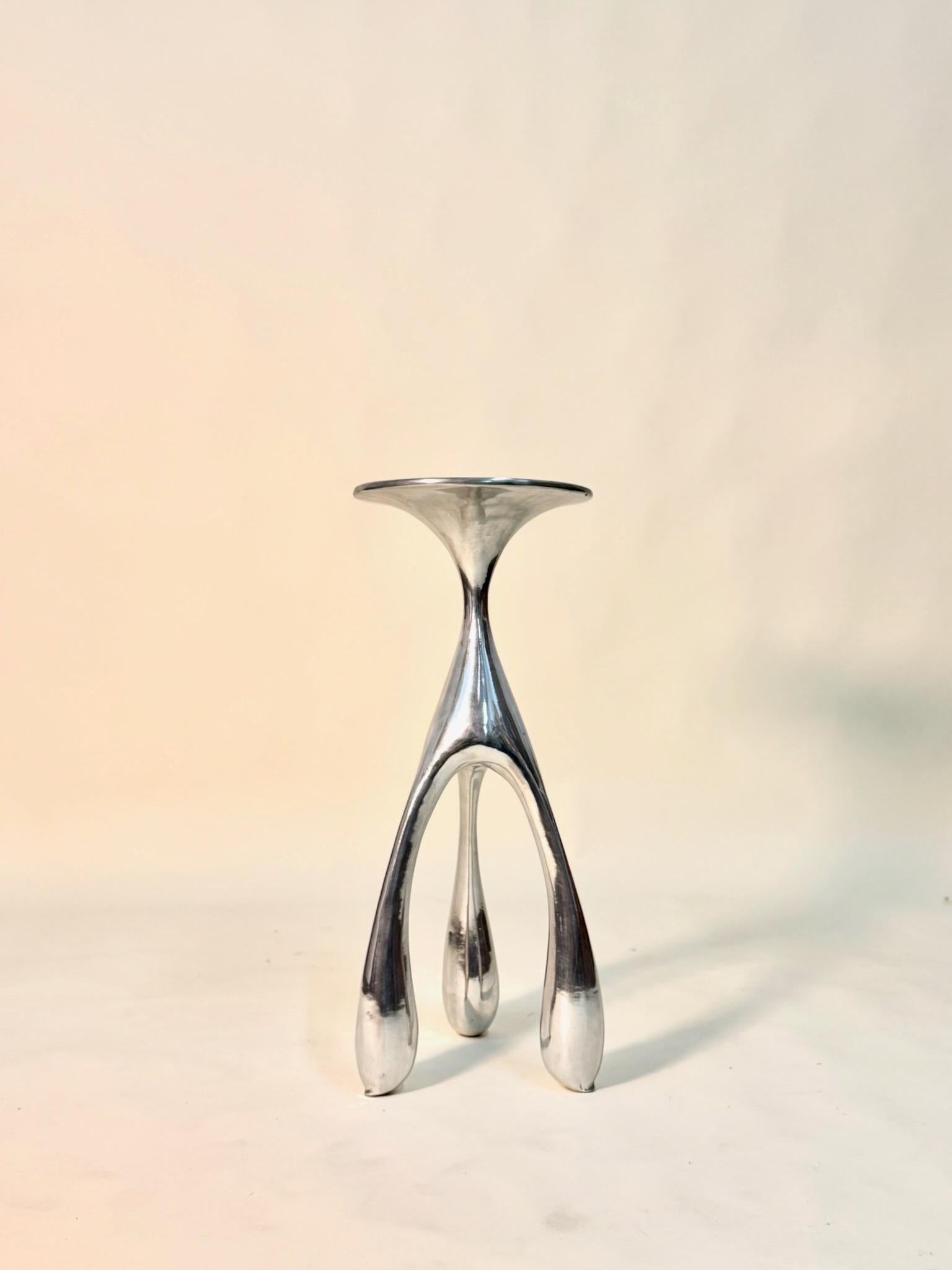 Organic Pedastal Side Table in Solid Cast Aluminum by Jordan Mozer For Sale 8