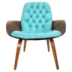 'Mrs' Lounge Chair by George Mulhauser for Plycraft in Walnut Plywood