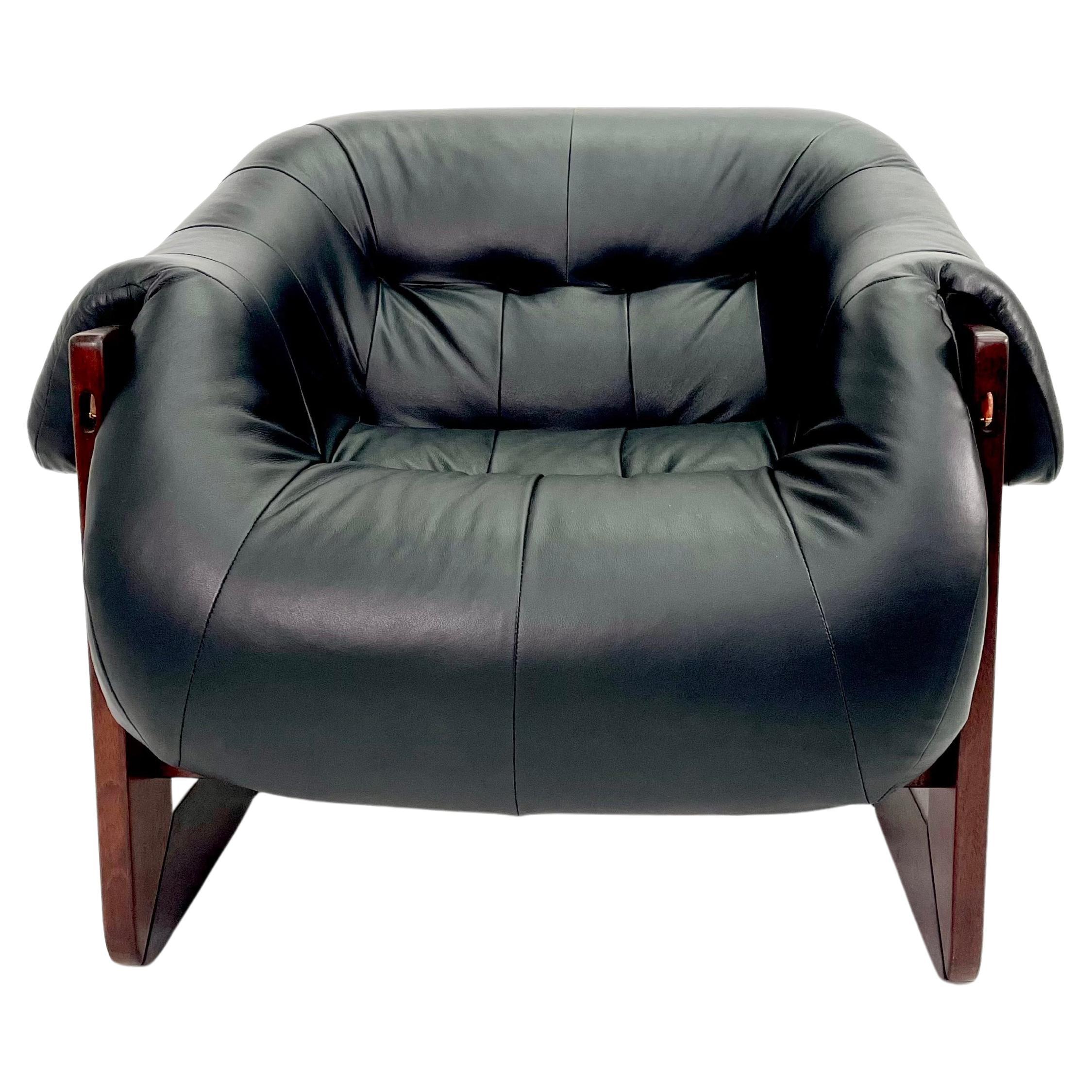 Percival Lafer MP-97 Chair freshly upholstered in black leather 