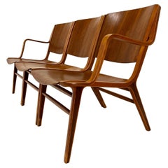 Vintage Three Part Ax Chair Bench by Peter Hvidt & Orla Mølgaard Nielsen