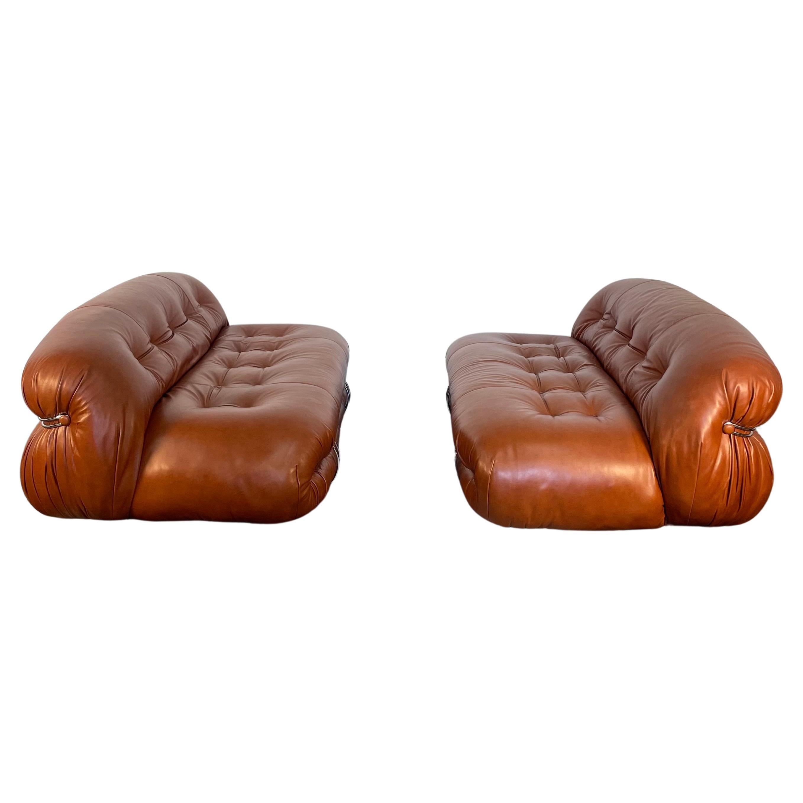 Afra & Tobia Scarpa Soriana Canapé pour Cassina en cuir neuf (Paire disponible)