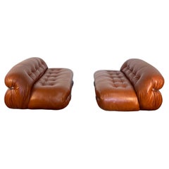 Vintage Afra & Tobia Scarpa Soriana Couch for Cassina in New Leather (Pair Available)