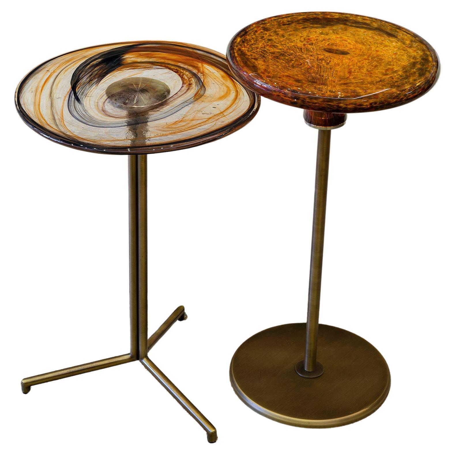 Blow Side Table by Draenert with Blown Glass and Stone For Sale at 1stDibs