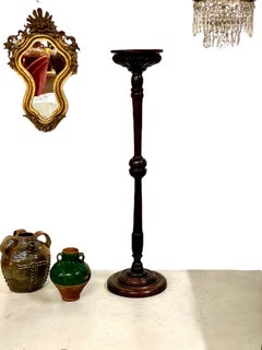 17th Century French Carved and Turned Oak Torchère Pedestal
