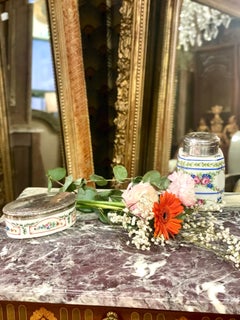 18th Century Sèvres Porcelain Box with Puiforcat Silver Mount
