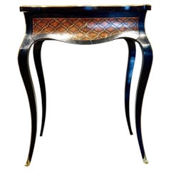 19th Century Napoleon III Marquetry Vanity Table with Mirror