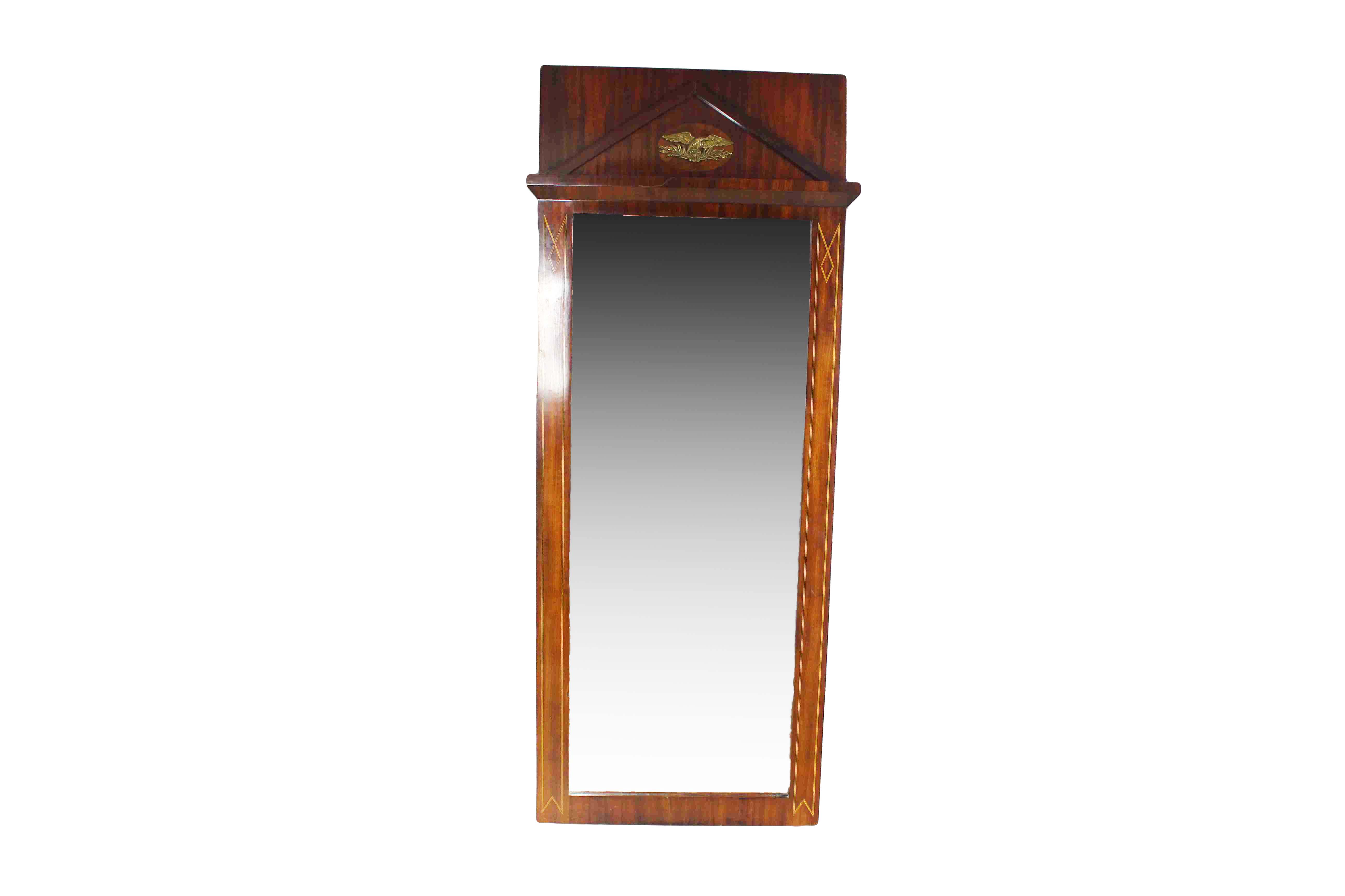 An Empire Period Mahogany Mirror For Sale