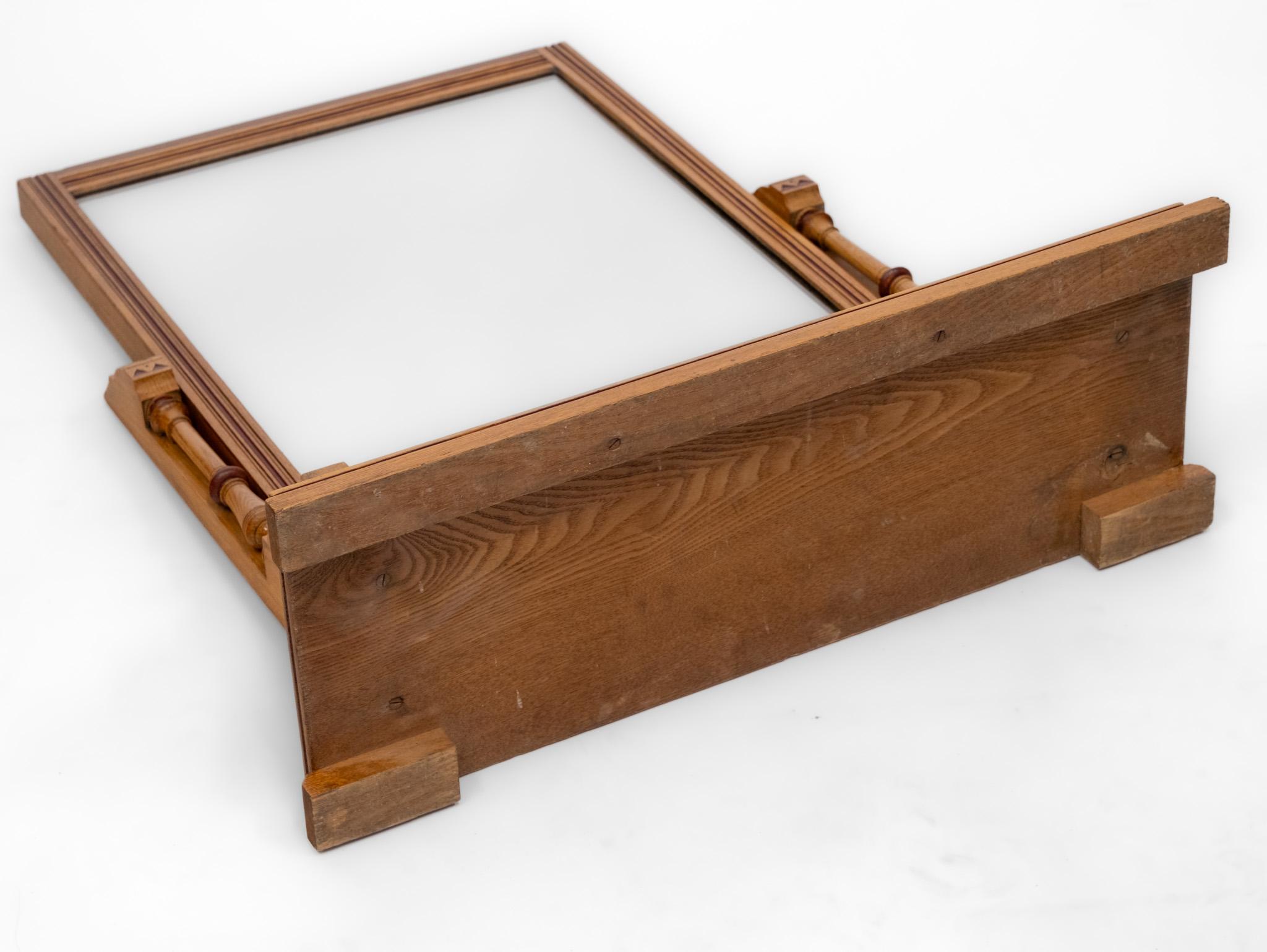 C19th English Gothic Revival Ash & Painted Dressing Table Vanity Mirror For Sale 8