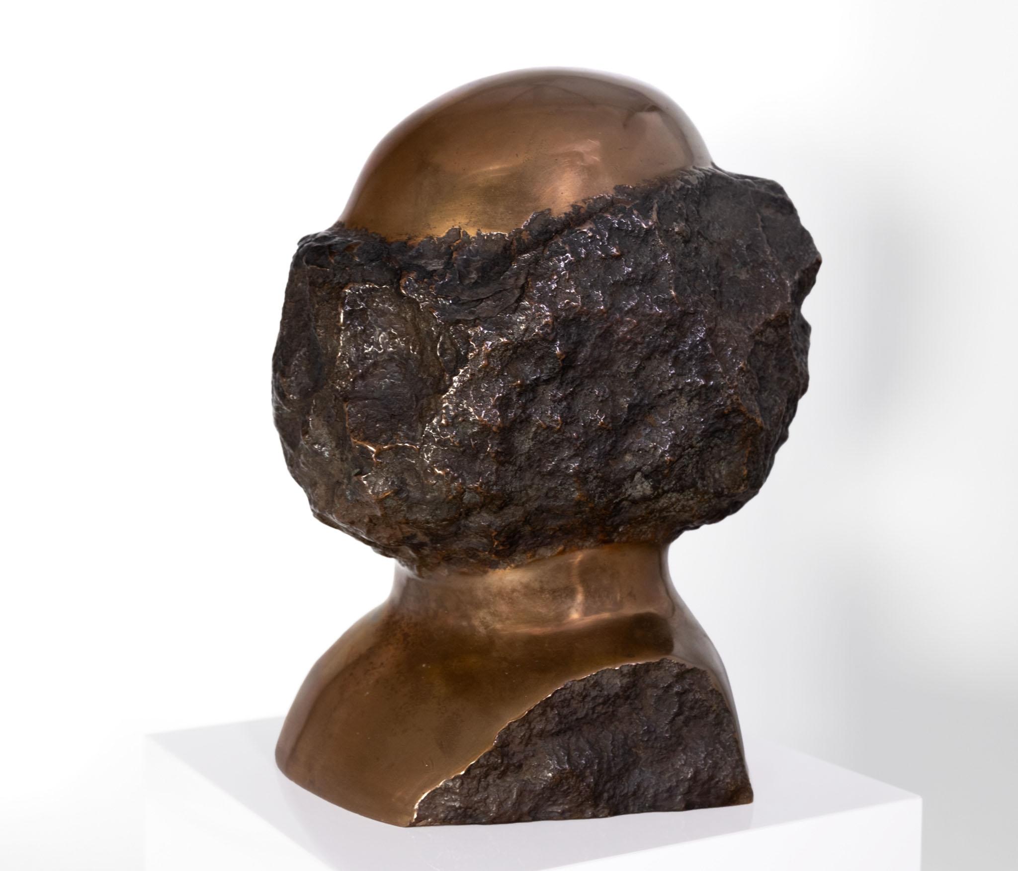 Testa astratta in bronzo di Wolf Bröll 1993 in vendita 1