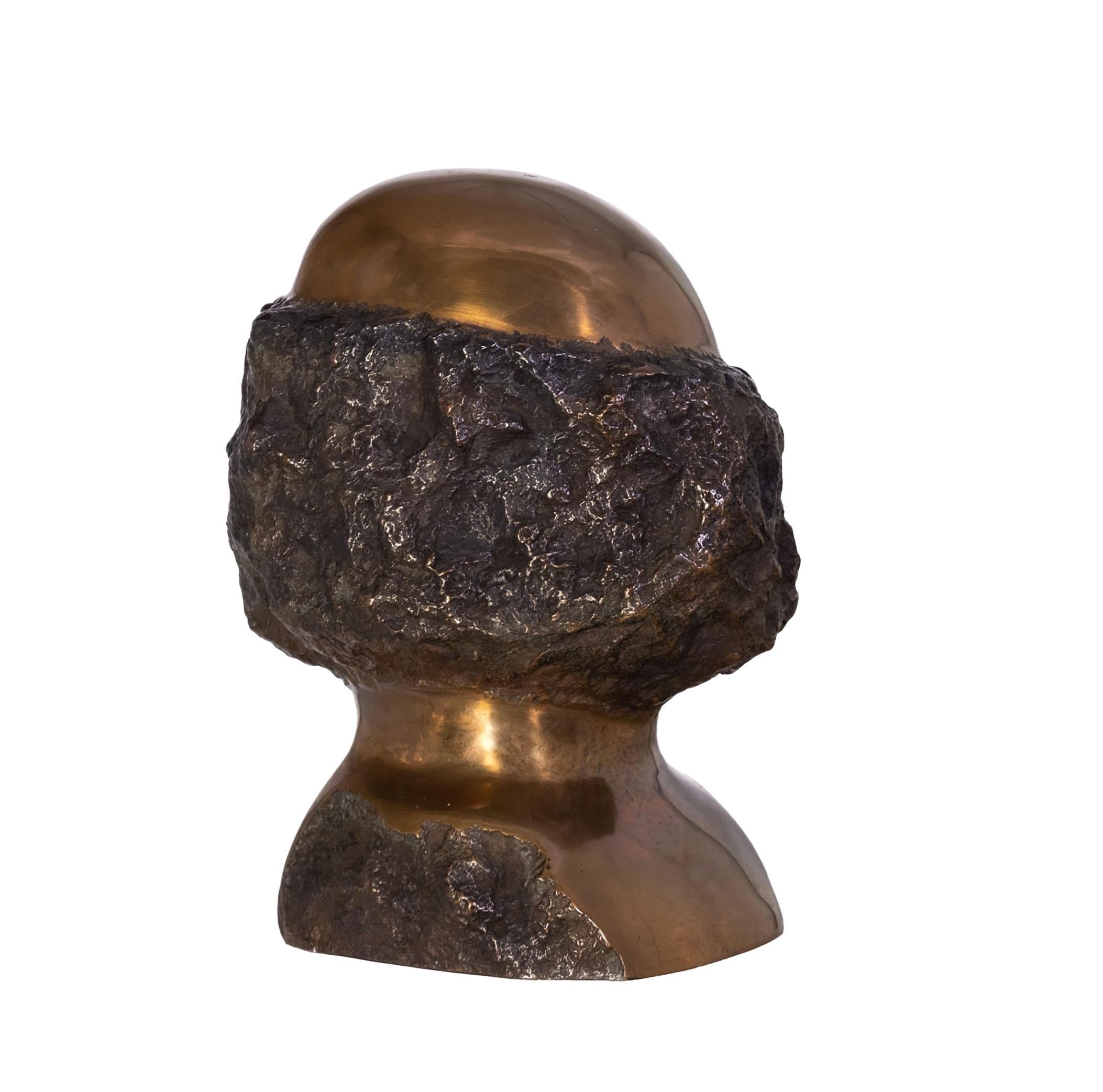 Bronzo Testa astratta in bronzo di Wolf Bröll 1993 in vendita