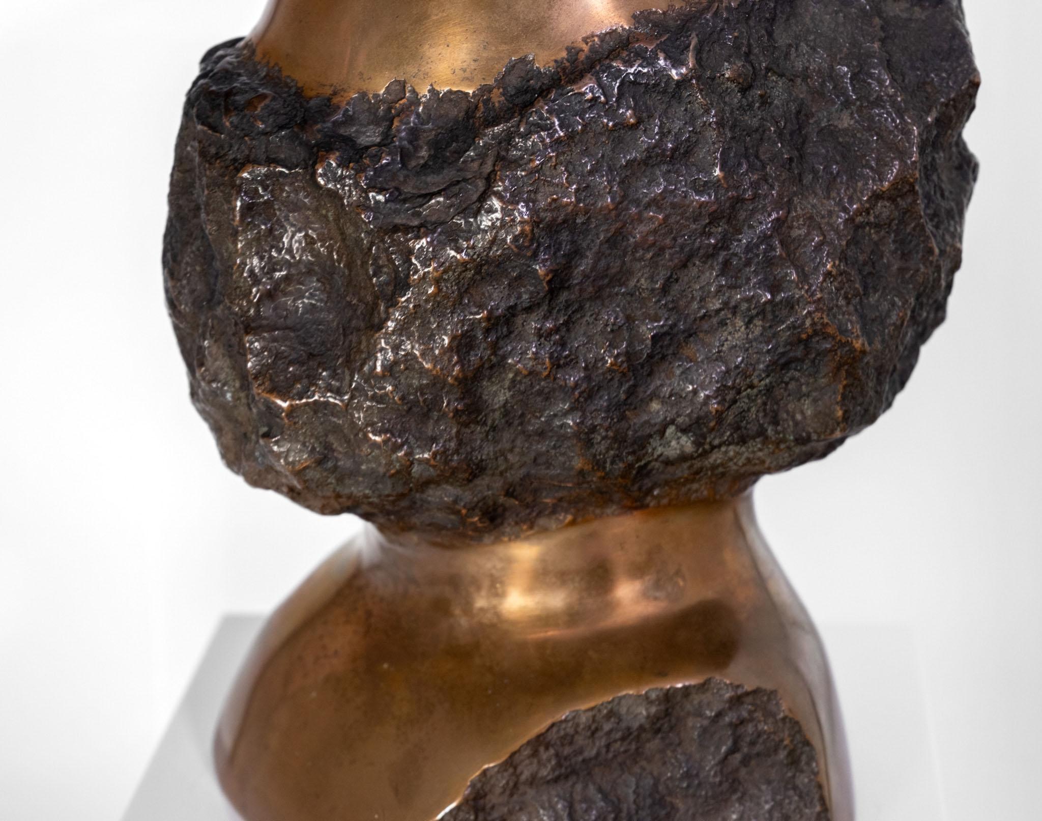 Fine XX secolo Testa astratta in bronzo di Wolf Bröll 1993 in vendita
