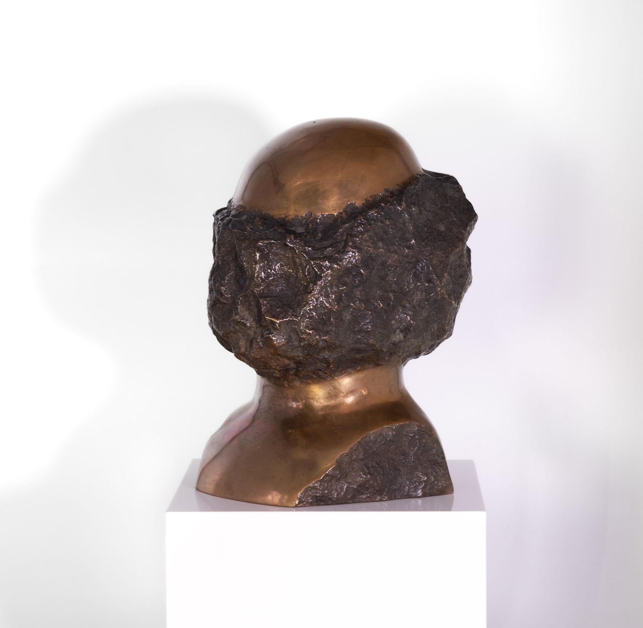 Moderno Testa astratta in bronzo di Wolf Bröll 1993 in vendita