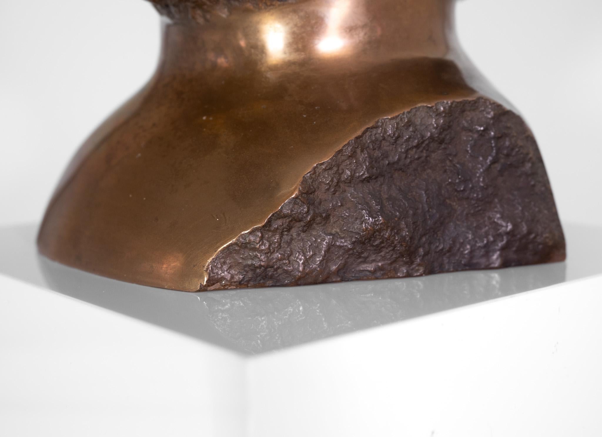 Testa astratta in bronzo di Wolf Bröll 1993 in vendita 2