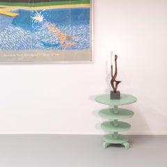 1930s Modernist Turquoise Painted Occasional Table