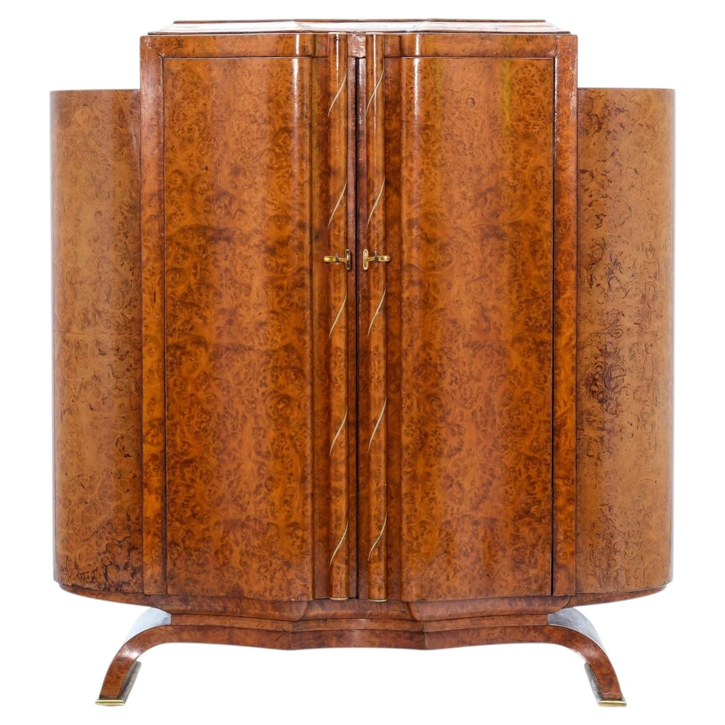 Fine Art Deco Amboyna Burr Table Top Cabinet 1930s