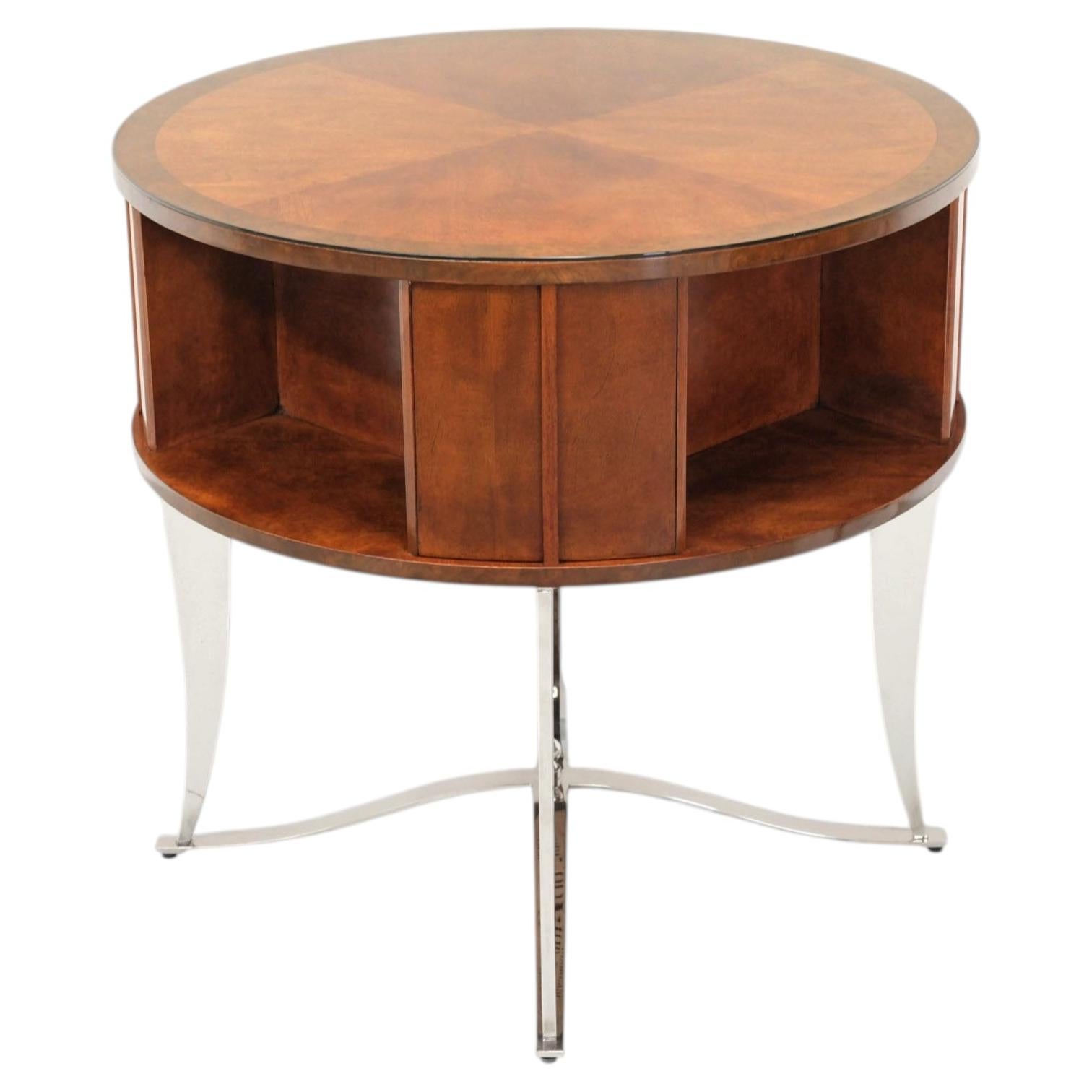 Vintage American Art Deco Revival Centre Book Table 1980s By Gramercy For Sale
