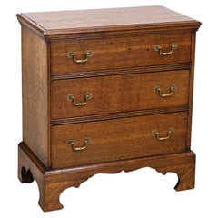 Antique Edwardian English Oak Small Chest Of Drawers Circa 1900