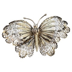 A silver and gilt filigree work butterfly brooch circa 1930