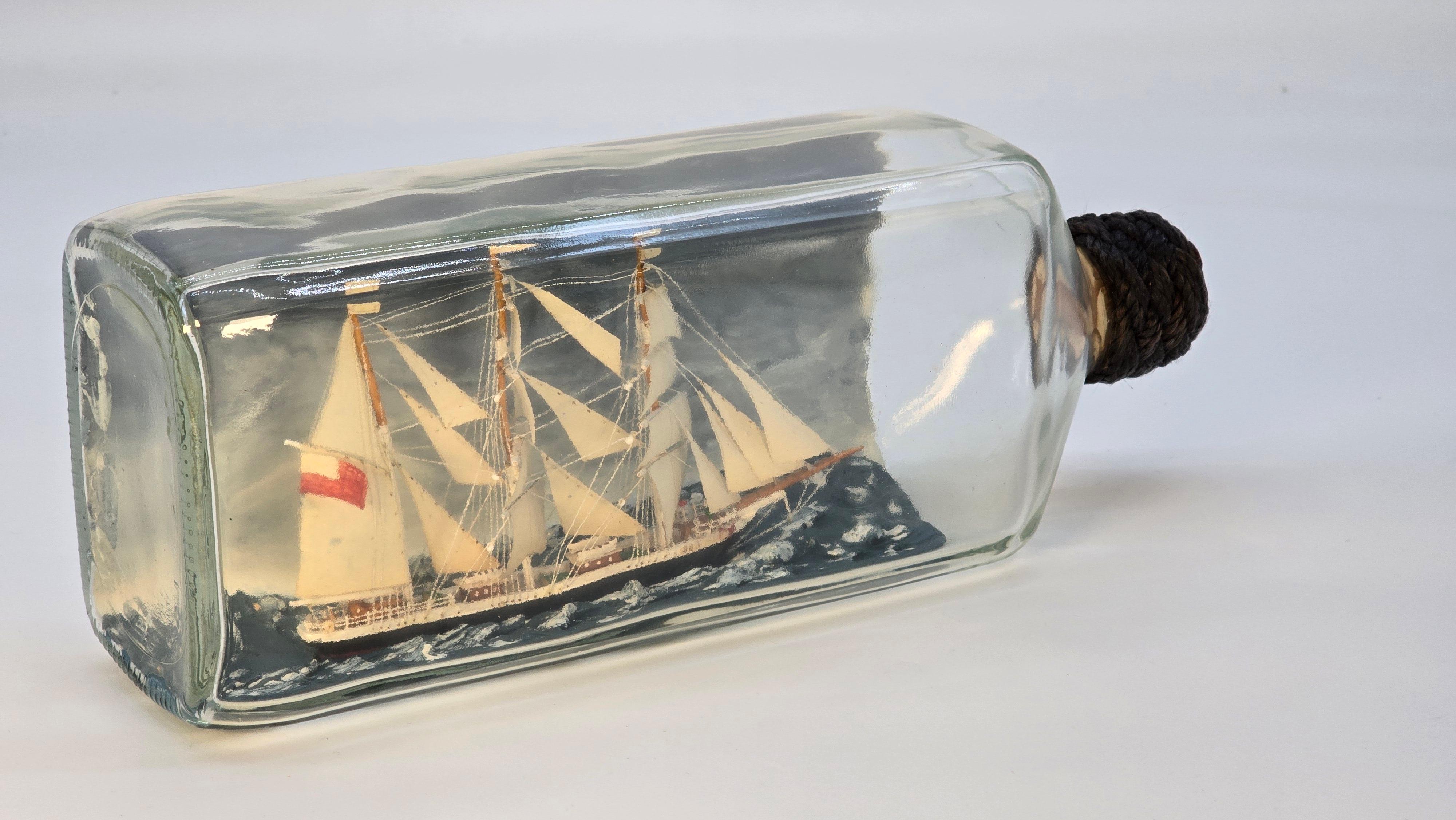 British Ship in bottle diorama 