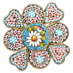 19th century Italian micro mosaic brooch, circa 1880