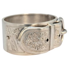 Bracciale vittoriano con fibbia in argento, Birmingham 1886–87, inglese