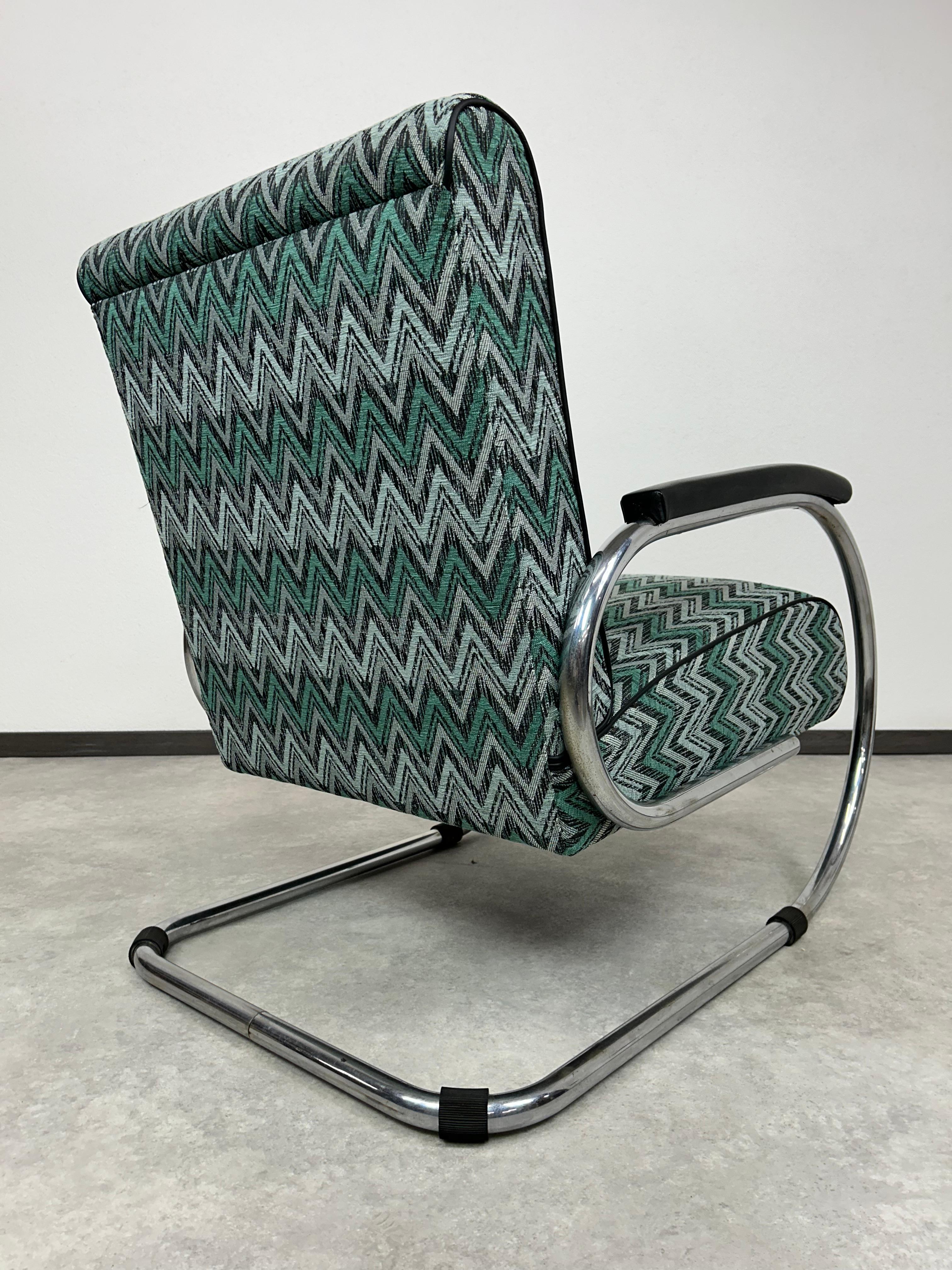 Tubular steel armchair by Tubax For Sale 1