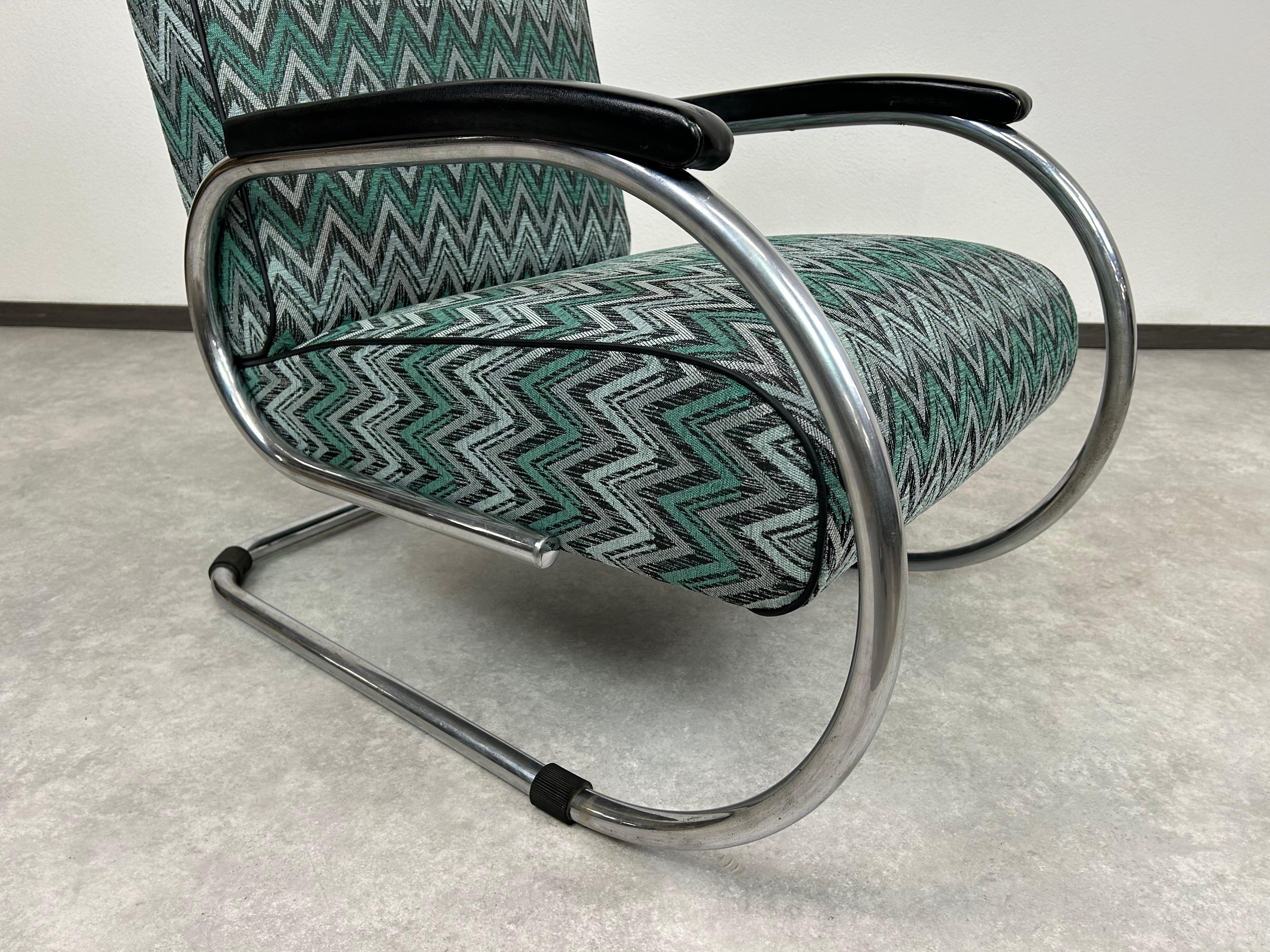 Belgian Tubular steel armchair by Tubax For Sale