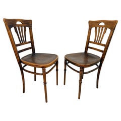 Pair of Art Nouveau Bentwood Chairs by Thonet / Mundus