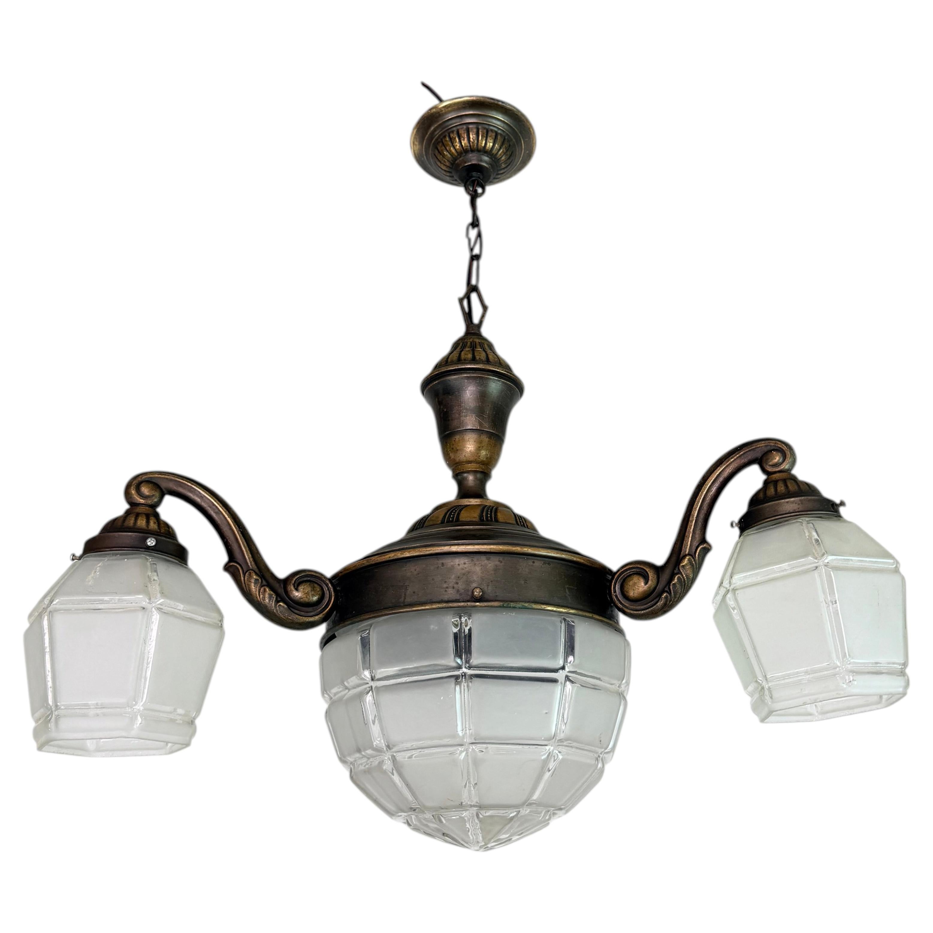 Vienna scession hanging lamp For Sale
