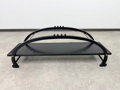 Postmodern Arched Centerpiece Shelf in Black Wood